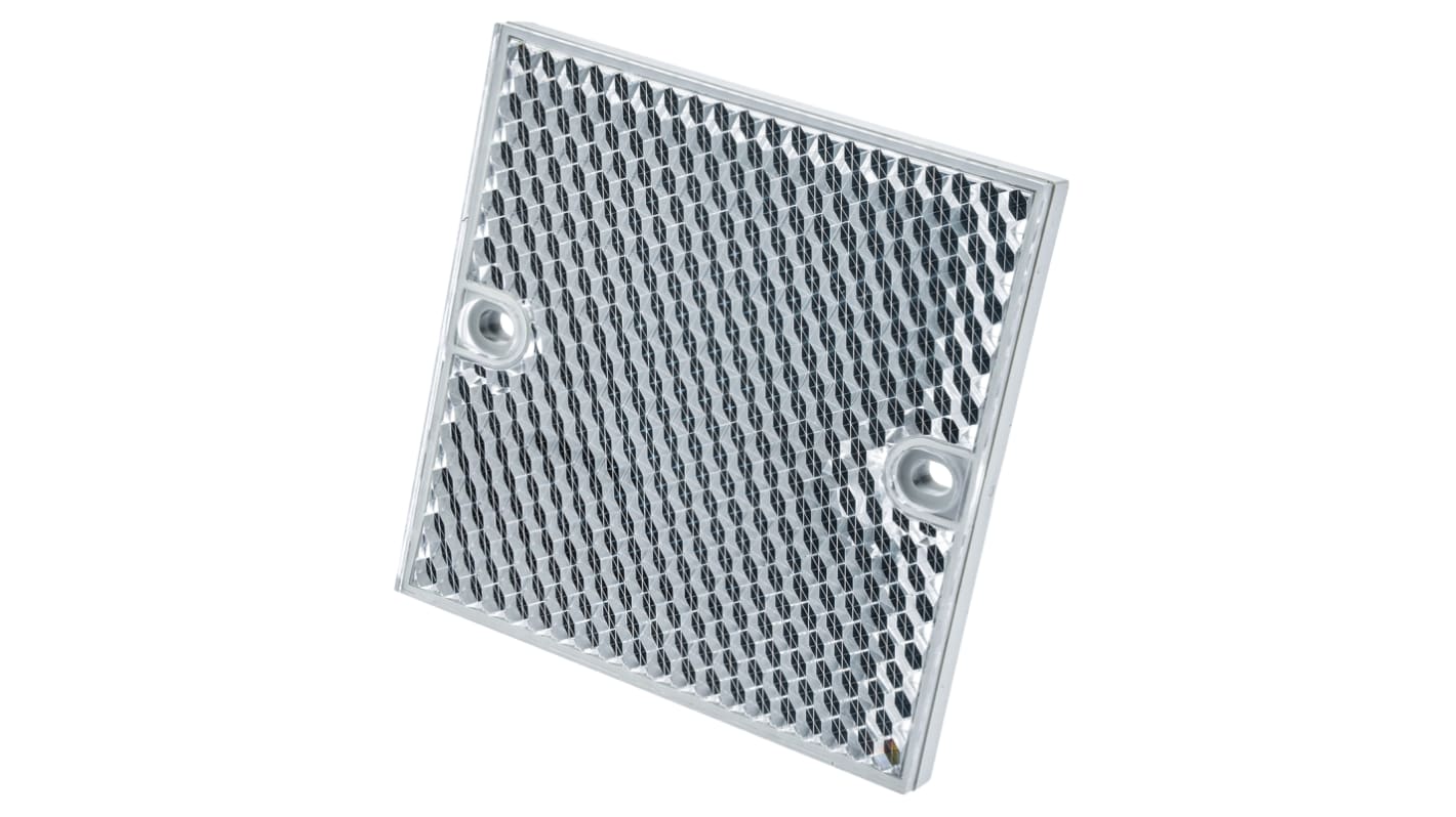 Riflettore Sick PL80A per sensori retroriflettenti, progettato per integrazione nei sistemi, diverse opzioni di montaggio disponibili.