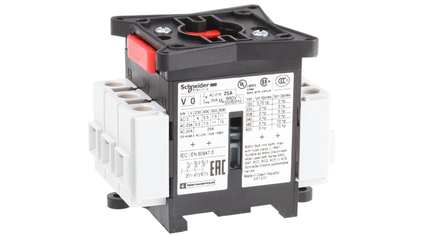 Interruttore comando motore manuale Schneider Electric V0 - Serie Vario. Prestazioni elevate, affidabilità garantita. Controllo motori industriale.