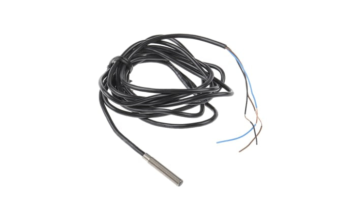 Sensore di prossimità cilindrico PNP Telemecanique XS1N05PA310, M5, 1 mm, IP67, 5-24 V c.c., cavo 2 m, -25/+70 °C.