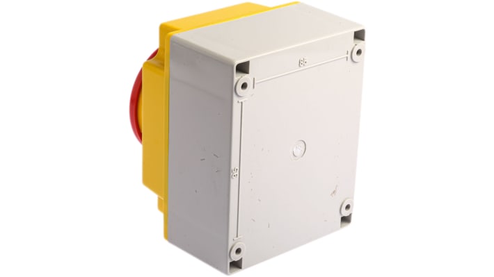 Interruttore di isolamento ABB S47K5N-A, 4 poli, 20A, IP65, attuatore rotante, dimensioni 125x100x107mm, per applicazioni industriali.