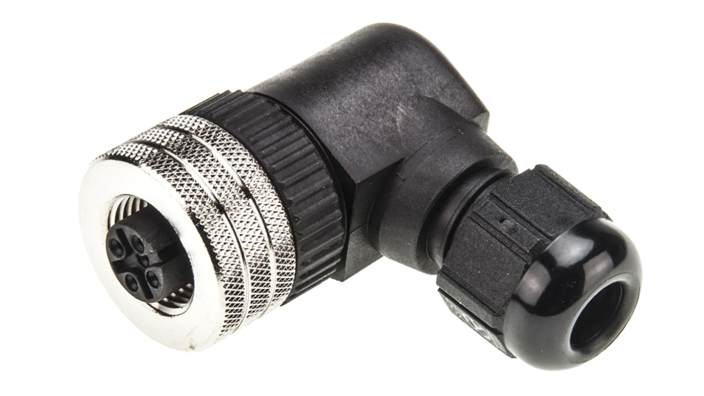 Connettore circolare M12 femmina Brad Molex 1200710037, 4 poli, IP67. Ideale per applicazioni industriali. Facile da installare e resistente.