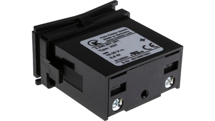 Contatore elettromeccanico Kübler 3.240.201.351, 8 cifre, montaggio a pannello, alimentazione 10-30 V c.c., IP65, dimensioni 22,2 mm x 45 mm.