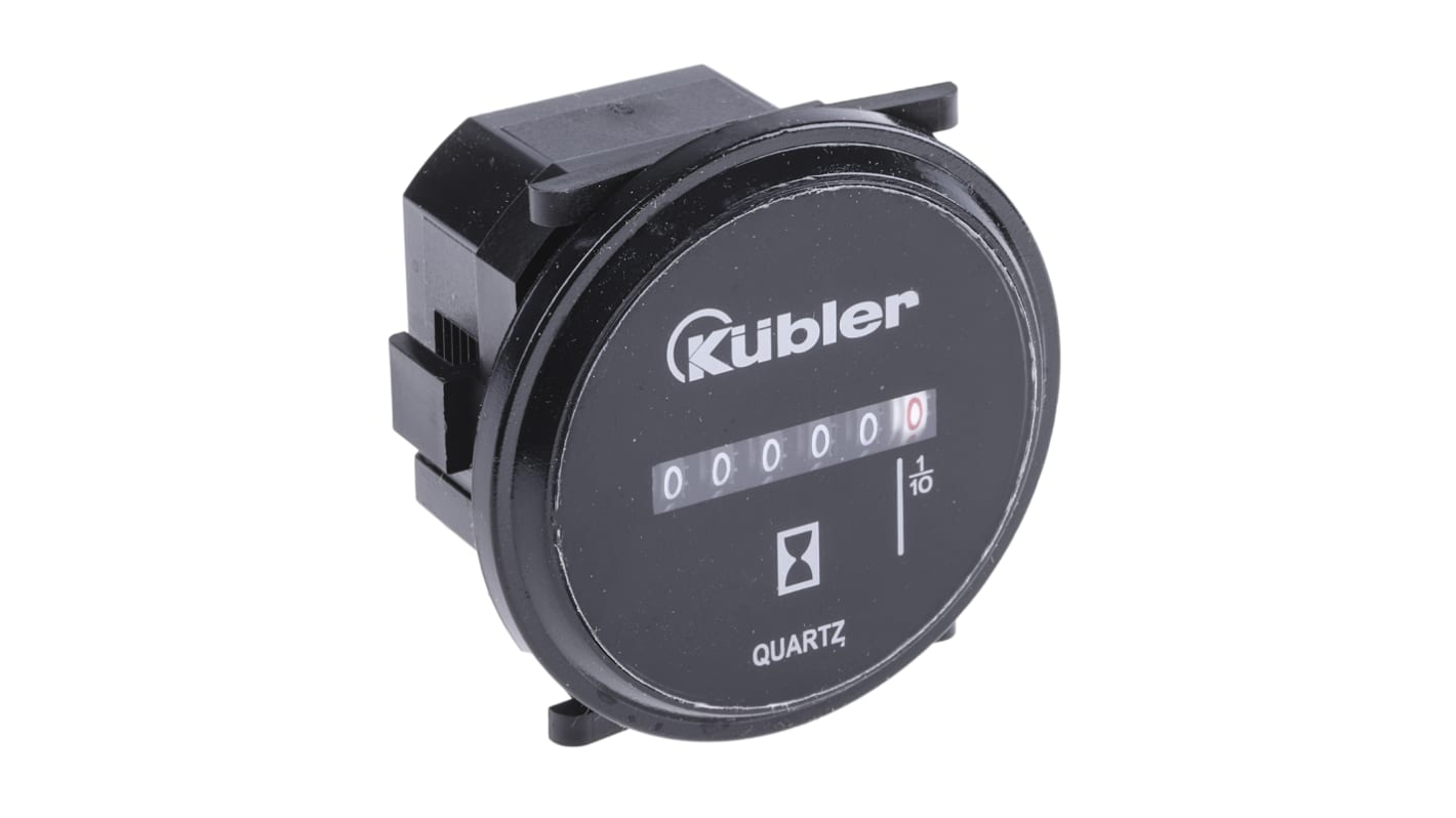 Contatore orario Kübler 0.135.200.373, 6 cifre, montaggio a pannello, alimentazione 10-80 V c.c., grado di protezione IP65.
