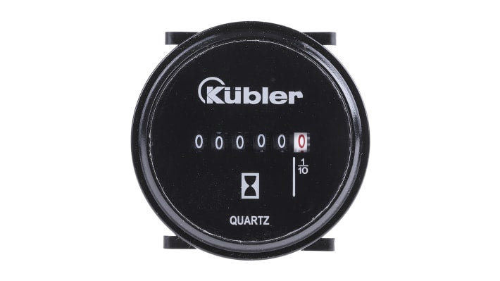Contatore orario Kübler 0.135.200.373, 6 cifre, montaggio a pannello, alimentazione 10-80 V c.c., grado di protezione IP65.