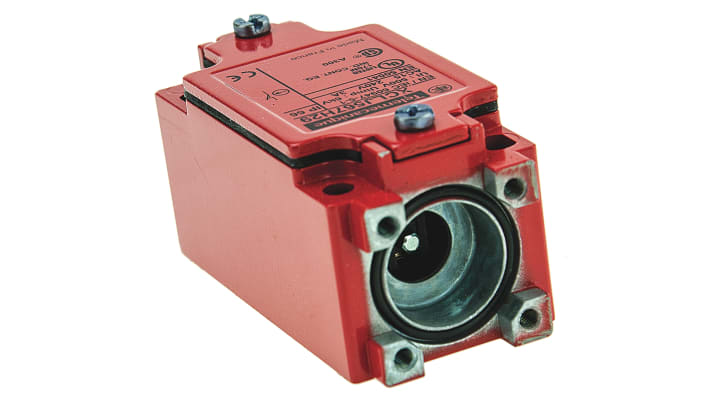 Telemecanique Sensors, interruttore di fine corsa NO/NC IP66, corpo metallico rosso, dimensioni 120mm x 40mm x 44mm.