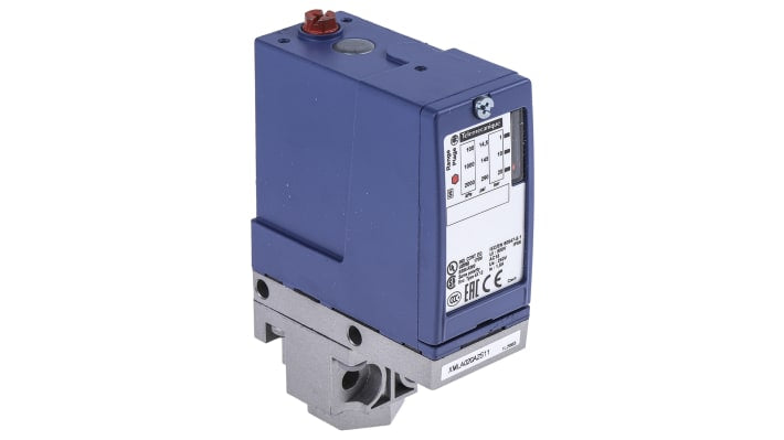 Sensore di pressione differenziale Telemecanique Sensors XMLA020A2S11, max 20 bar, uscita relè, IP66, -25 a +70 °C.