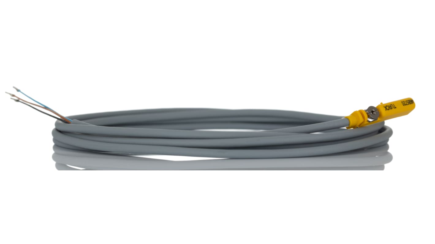Turck BIM-UNT-AP6X, sensore magnetico PNP con cavo da 2 m, grado di protezione IP67, dimensioni 32x5x6 mm, montaggio a staffa.