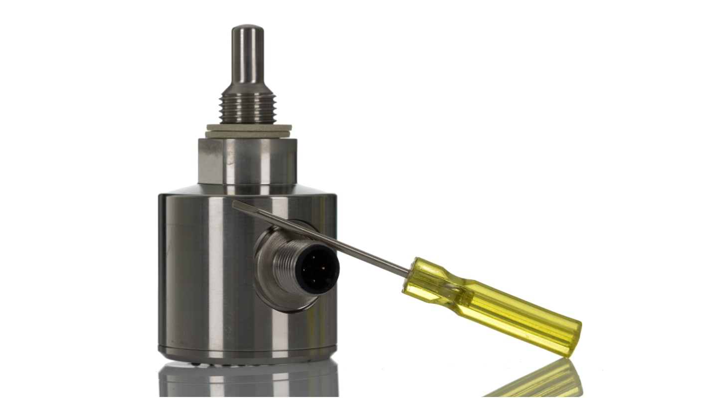 Regolatore di flusso Turck FCS-G1/4A4-AP8X-H1141, tipo ad immersione, PNP, con connettore M12, per flussi fino a 300 cm³/s.