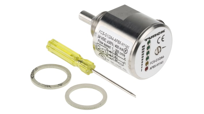 Regolatore di flusso Turck FCS-G1/2A4-AP8X-H1141, flusso 1-150 cm³/s acqua, 3-300 cm³/s olio, PNP, IP67.