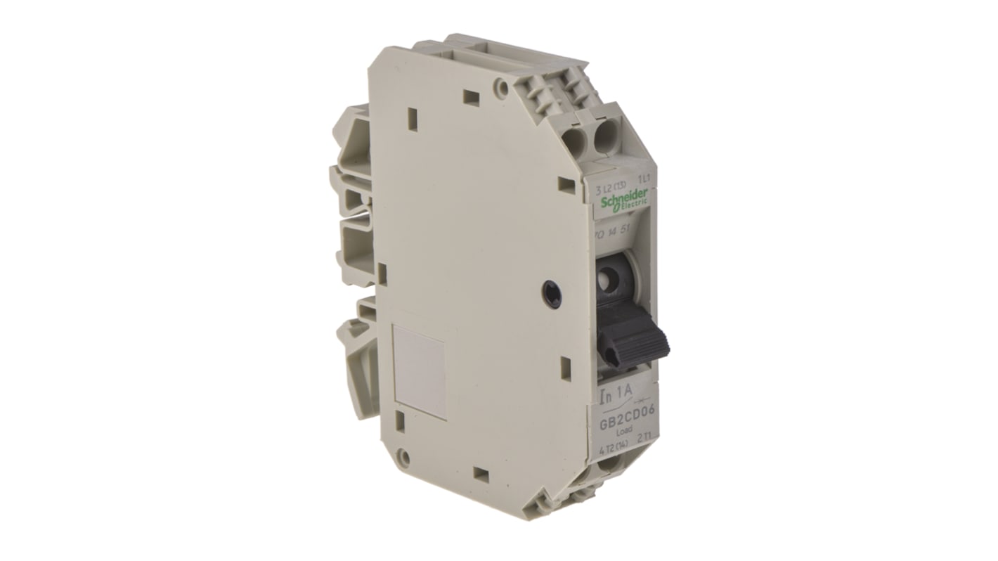 Interruttore termico Schneider Electric GB2CD06 1P + N 1A 250V DIN - Protezione corto circuiti e sovraccarichi per circuiti industriali.