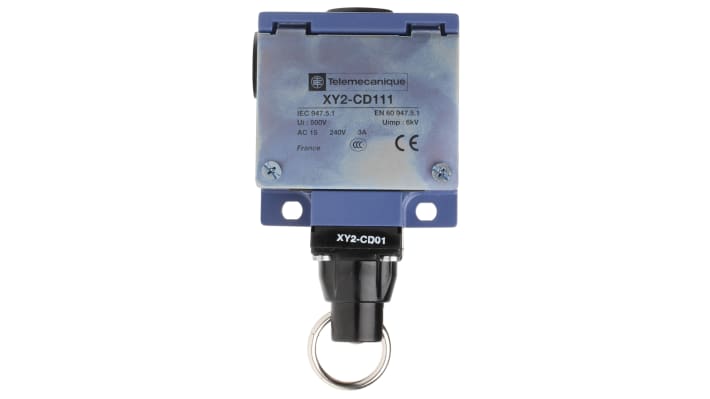 Interruttore di fine corsa Telemecanique Sensors XY2CD111, contatti NO/NC, protezione IP66, dimensioni 62x60x30mm.