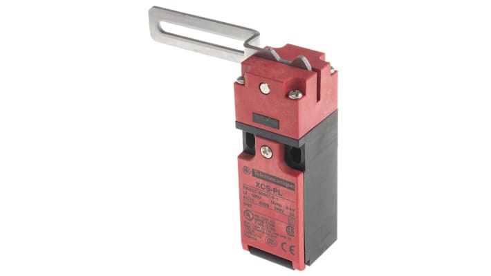 Interruttore di sicurezza a cerniera Telemecanique Sensors XCSPL571, configurazione NO/NC, corrente max 6A, tensione 240V AC.