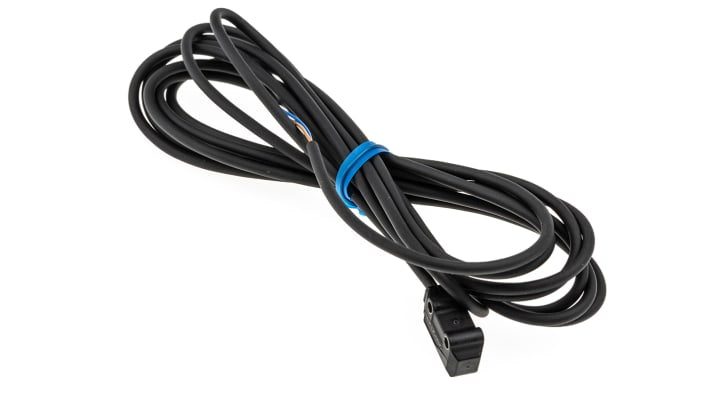 Sensore fotoelettrico rettangolare Omron E3T-ST14 2M, rilevamento fino a 1 m, uscita PNP, grado di protezione IP67.