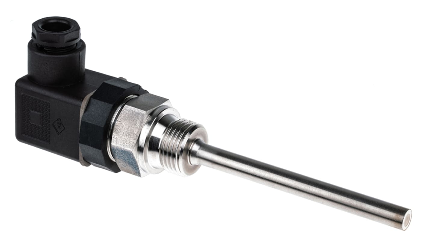 Sensore RTD PT100 Jumo 902044/20-380-1003-1-8-100-104-26/000, sonda in acciaio inox, lunghezza 100 mm, grado di protezione IP65.