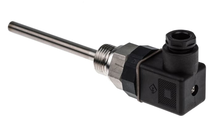 Sensore RTD PT100 Jumo 902044/20-380-1003-1-8-100-104-26/000, sonda in acciaio inox, lunghezza 100 mm, grado di protezione IP65.