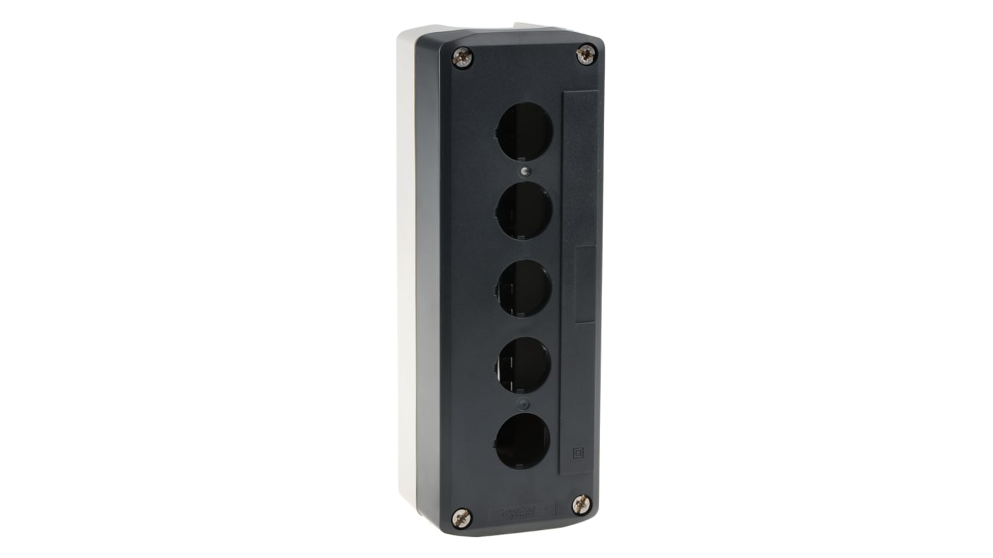 Schneider Electric XALD05 Contenitore stazione di controllo, 5 fori Ø 22mm, IP66/IP67/IP69K, 196x68x53mm - Ideale per automazione industriale.