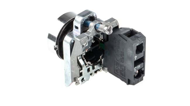 Pulsante momentaneo Schneider Electric XB4BA21, SPST, IP66/IP67/IP69K, per controllo processi industriali. Resistente, 22mm, nero, montaggio a pannello.