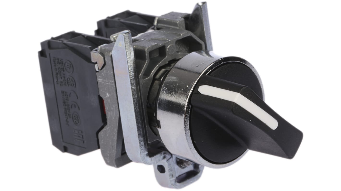 Schneider Electric XB4BD25 Selettore a 2 posizioni, 10A, 600V c.a. - Serie Harmony XB4 per controllo macchinari industriali. Robusto e affidabile.