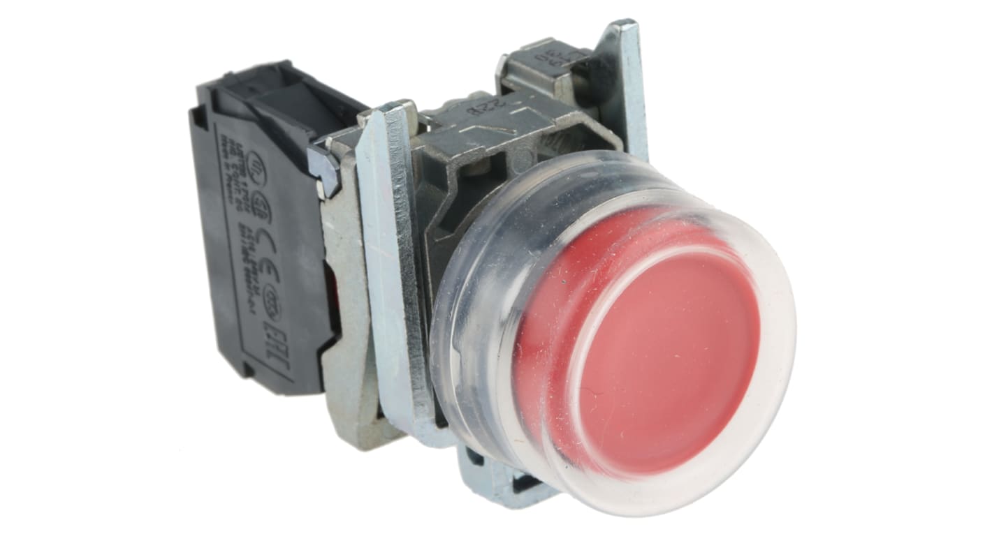 Pulsante Schneider Electric Harmony XB4, IP66/IP67, SPST, Montaggio a Pannello - XB4BP42. Ideale per settori automotive e automazione.