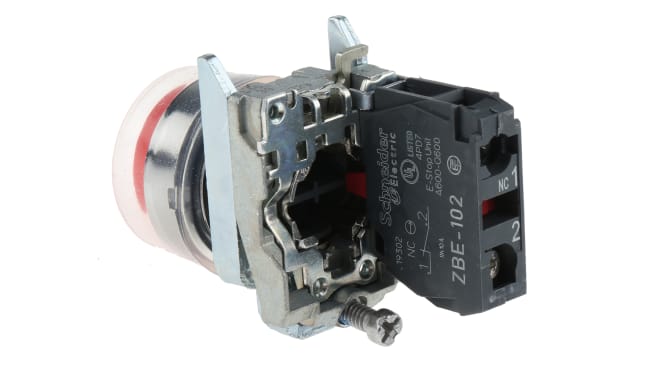 Pulsante Schneider Electric Harmony XB4, IP66/IP67, SPST, Montaggio a Pannello - XB4BP42. Ideale per settori automotive e automazione.