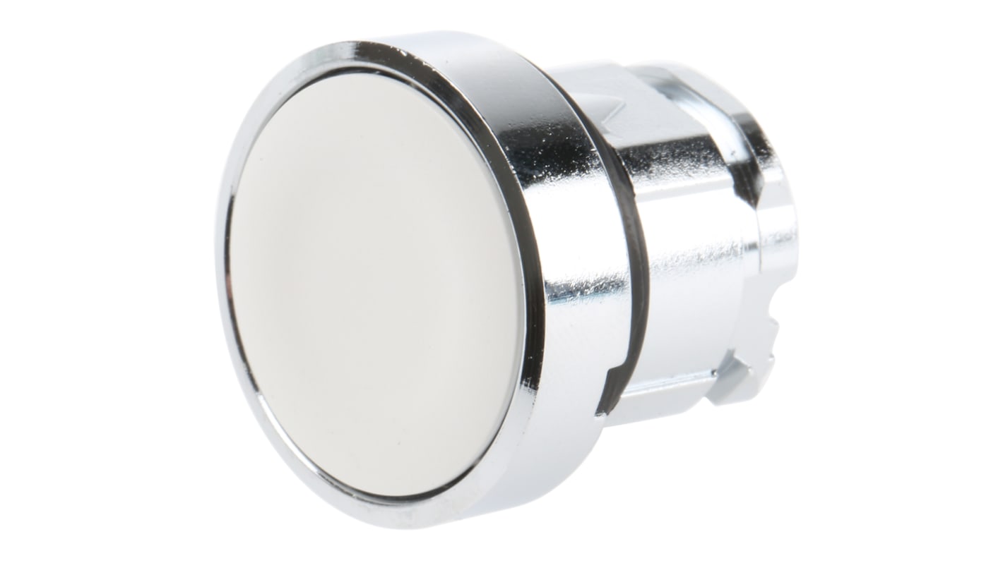 Testa pulsante bianca Harmony XB4 ZB4BA1 di Schneider Electric, 22mm, ritorno a molla. Ideale per automazione industriale.