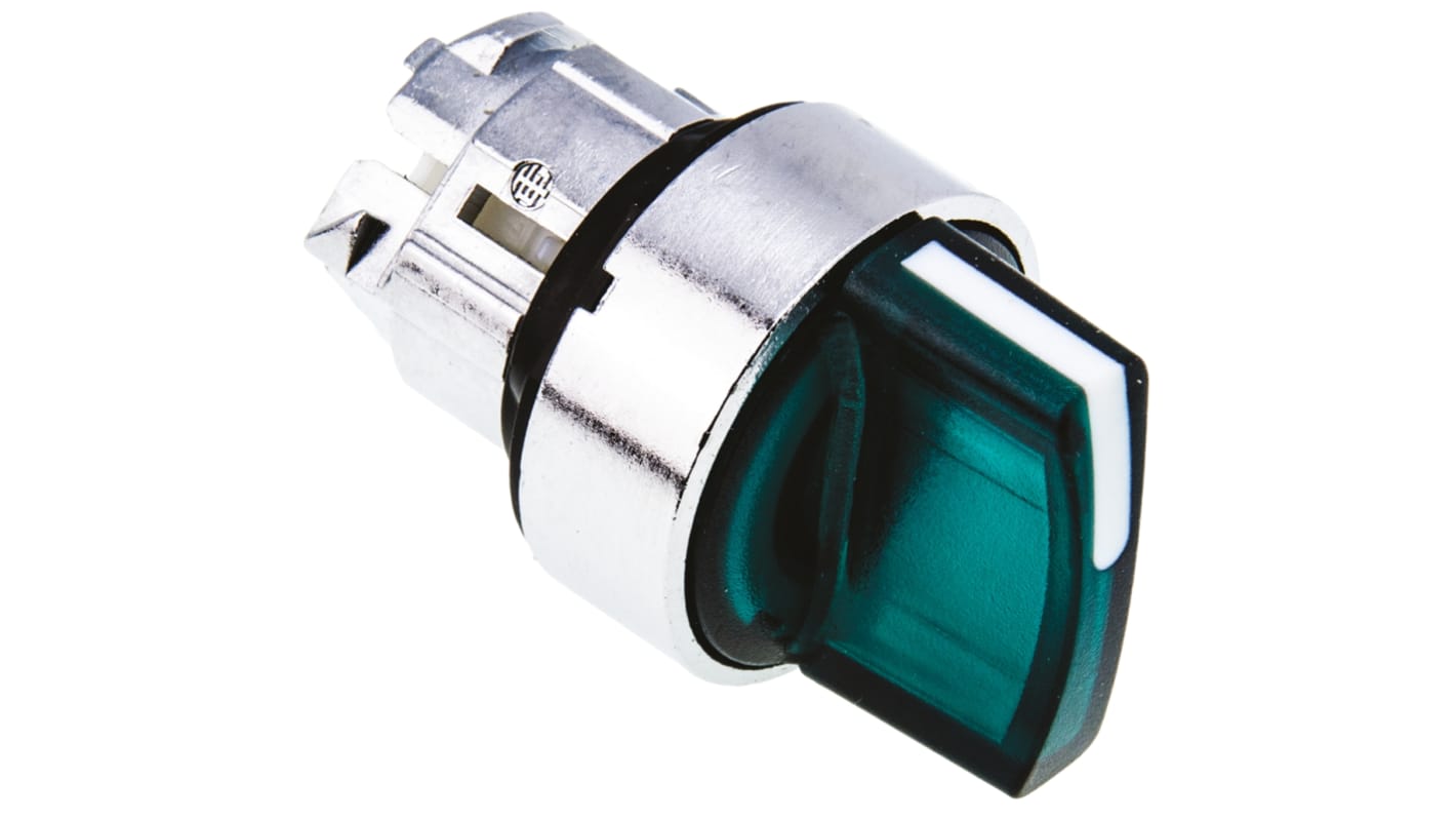 Testa selettore illuminata Harmony XB4 ZB4BK1233, 2 posizioni, Ø 22mm - Schneider Electric - Resistenza IP69K, ideale per ambienti industriali.