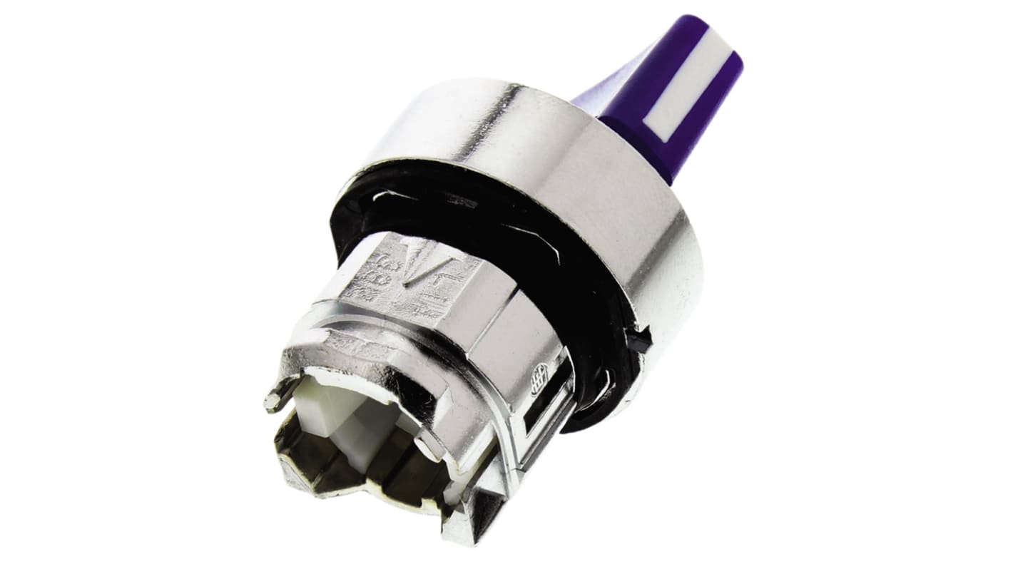 Testa selettore illuminata blu Ø 22mm - Schneider Electric ZB4BK1263 - Harmony XB4. Resistente, IP69, ideale per ambienti industriali.