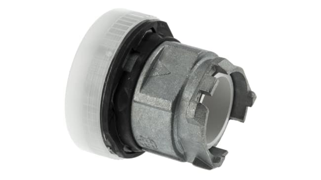 Spia LED bianca Harmony XB4 Schneider Electric ZB4BV01, diametro foro 22mm, IP69K, montaggio a pannello. Ideale per pannelli e macchine industriali.