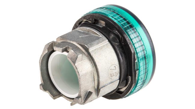 Schneider Electric - Spia LED Harmony XB4, Verde, Montaggio a Pannello. Serie Harmony XB4, diametro foro 22mm, protezione IP66, IP67, IP69K. Per pannelli e macchine industriali.