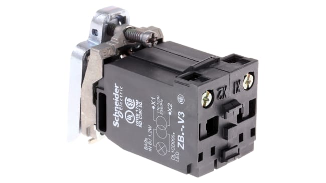 Blocco luci Schneider Electric ZB4BV3 - Serie Harmony XB4, a incandescenza, morsetto a vite. Affidabile e facile da montare per luci pilota.