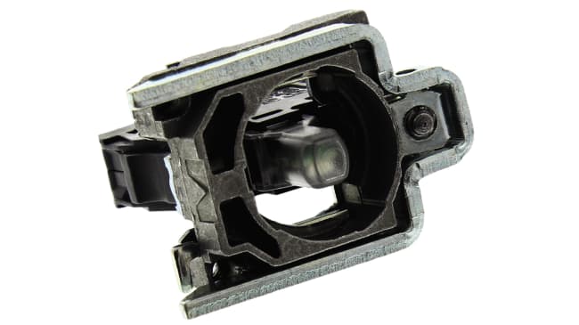 Blocco contatti luminoso Schneider Electric ZB4BVG4, tensione 110-120V, illuminazione LED, supporto incluso.