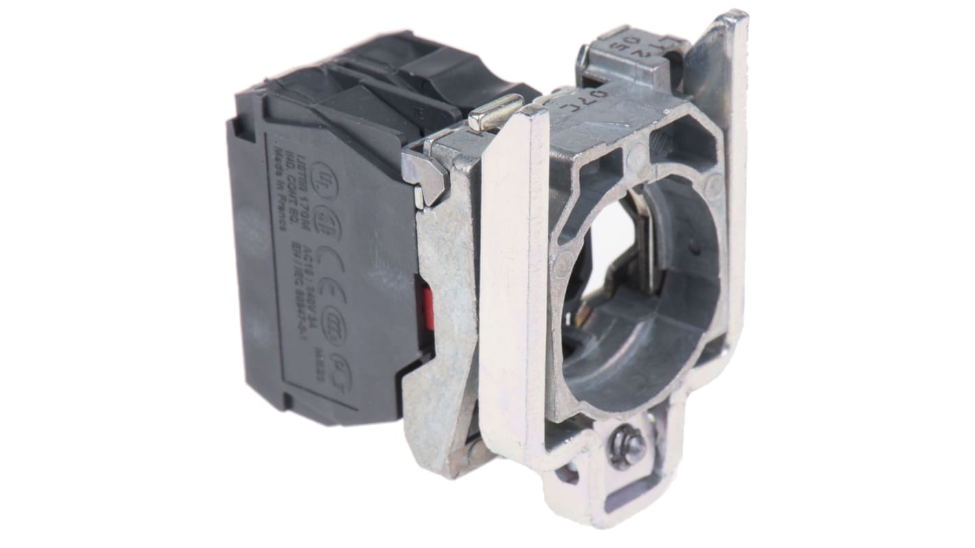 Blocco contatti luminoso Schneider Electric ZB4BW062 SPST 250V BA9S 6V A viti, ideale per pulsanti luminosi. Certificato UL, CSA, CE.