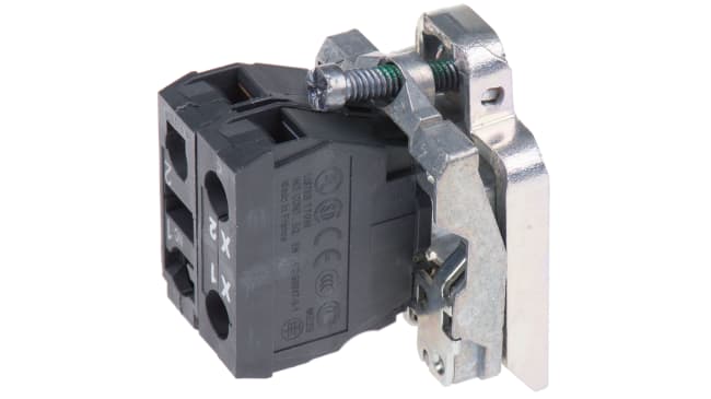 Blocco contatti luminoso Schneider Electric ZB4BW062 SPST 250V BA9S 6V A viti, ideale per pulsanti luminosi. Certificato UL, CSA, CE.