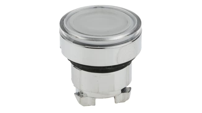 Testa Pulsante Ritorno a Molla Harmony XB4 Bianco - Schneider Electric ZB4BW313. Diametro foro 22mm, IP66/67/69K, morsetto a vite. Ideale per ambienti estremi.