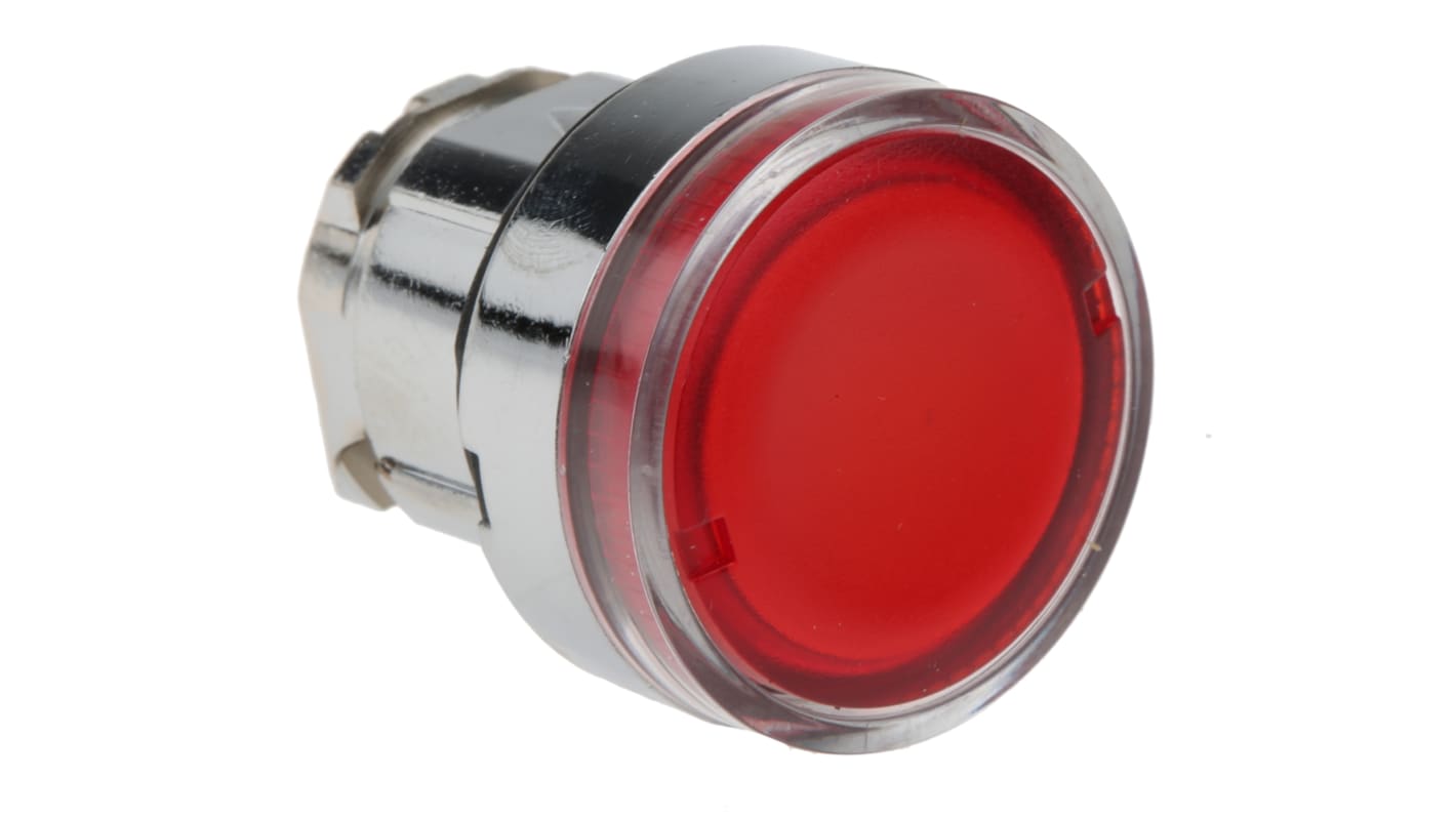 Attuatore pulsante ritorno a molla Harmony XB4, Rosso - Schneider Electric ZB4BW34. Diametro foro 22mm, IP66, IP67, IP69K. Per corpi luminosi.