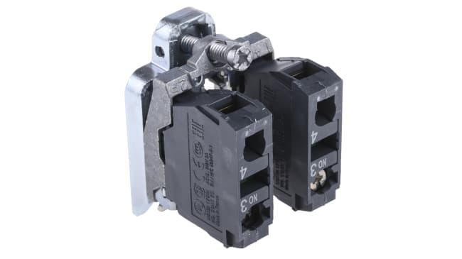 Schneider Electric ZB4BZ103 Blocco contatti SPDT 600V 10A con morsetti a vite per pannelli di controllo e automazione.