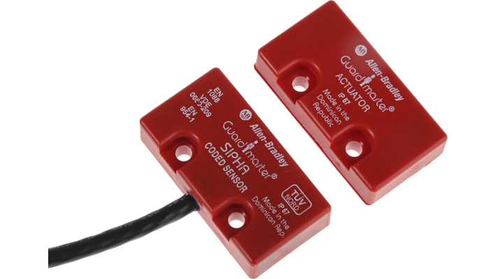 Interruttore di sicurezza senza contatto Allen Bradley Guardmaster 440N-S32022, grado di protezione IP67, distanza di rilevamento 5 mm.