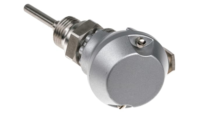 Sensore di temperatura Jumo PT100, codice 902030/10-402-1003-1-6-50-104/000, sonda 50mm, acciaio inox, -50 a +400°C.