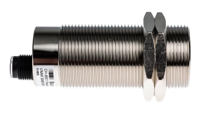 Sensore di prossimità cilindrico analogico Baumer UNAM 30I6103/S14, filettatura M30, rilevamento 100-1000 mm, alimentazione 15-30 V c.c.