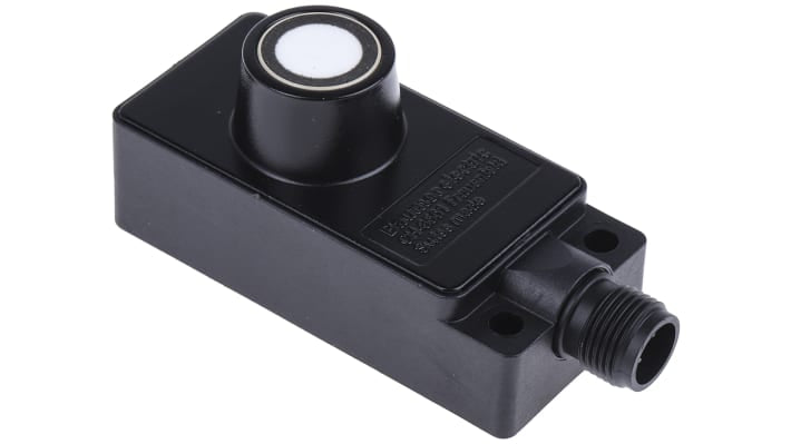 Baumer UNDK 30U6103/S14, sensore di prossimità parallelepipedo, rilevamento 100-1000 mm, alimentazione 15-30 V c.c., IP67. Dimensioni 65 x 30 x 31 mm.