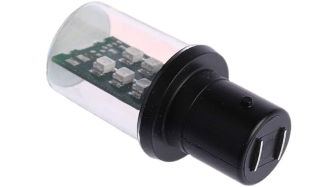 Lampadina LED Schneider Electric DL1BDB4 per segnalatori luminosi modulari. Ideale per ambienti industriali, con 100.000 ore di illuminazione e protezione IP66.
