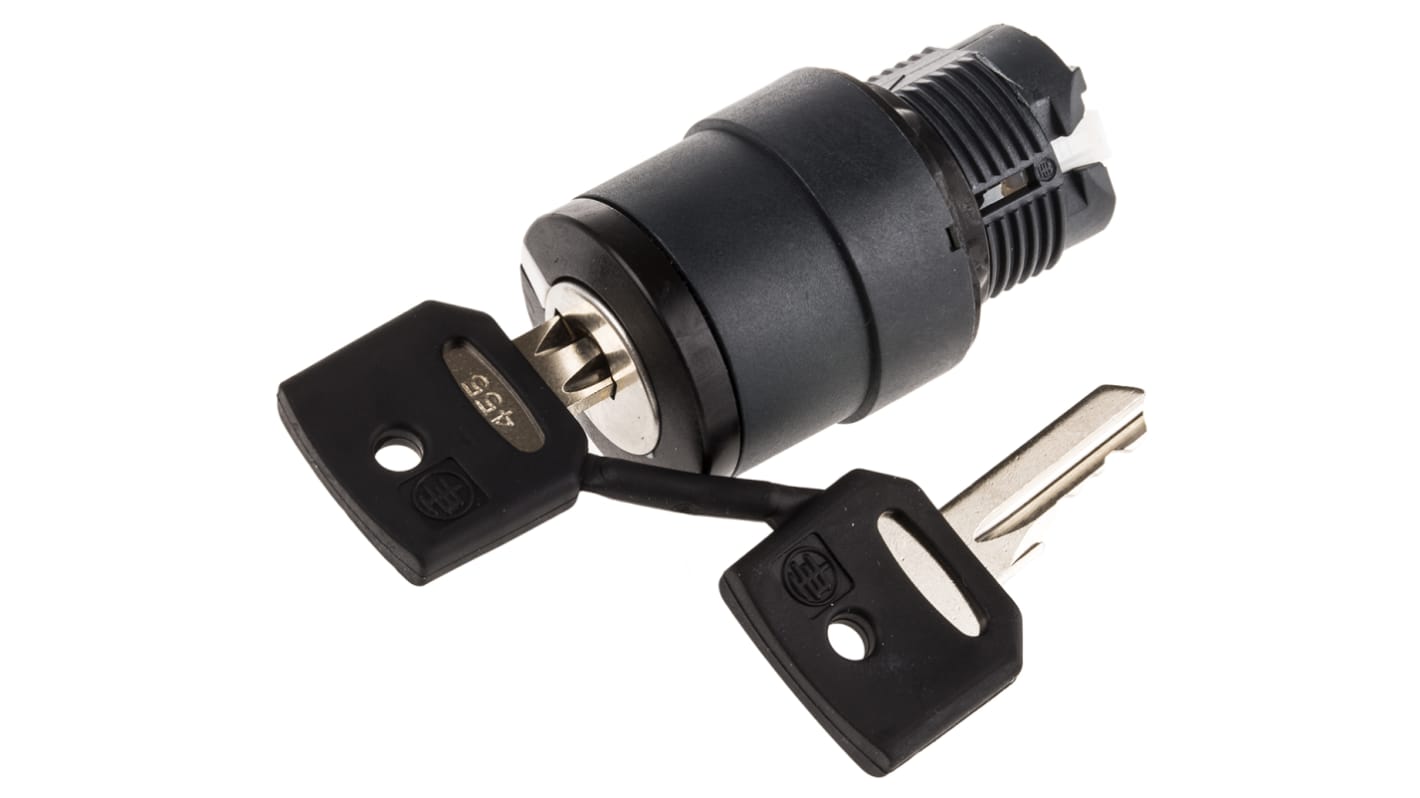 Interruttore a chiave Harmony XB5 ZB5AG6 Schneider Electric, 2 posizioni, IP66/IP67/IP69, angolo di corsa 90°. Sicurezza e controllo elettrico.