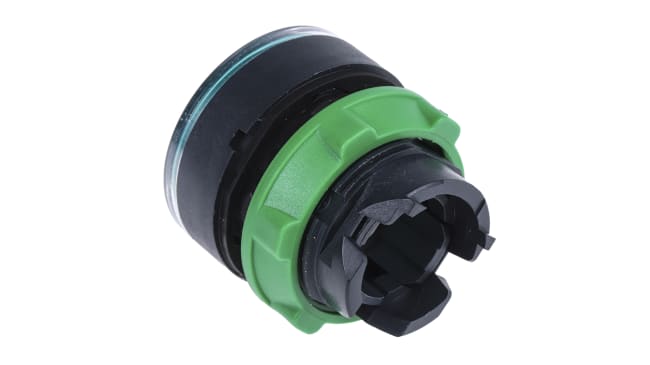 Testa del pulsante illuminata verde 22mm Schneider Electric ZB5AW333 - Harmony XB5 per controllo macchinari industriali. IP69K, durata 1.000.000 cicli.