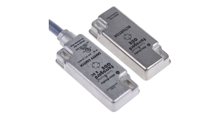 Interruttore di sicurezza senza contatto Allen Bradley Guardmaster 440N-G02118, custodia in acciaio inox, protezione IP68, 24V cc.