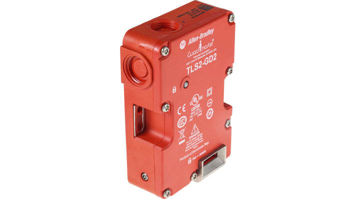 Interruttore di interblocco a solenoide Allen Bradley Guardmaster 440G-T27132, 110V, IP66/IP67/IP69K, dimensioni 126x86x33mm.