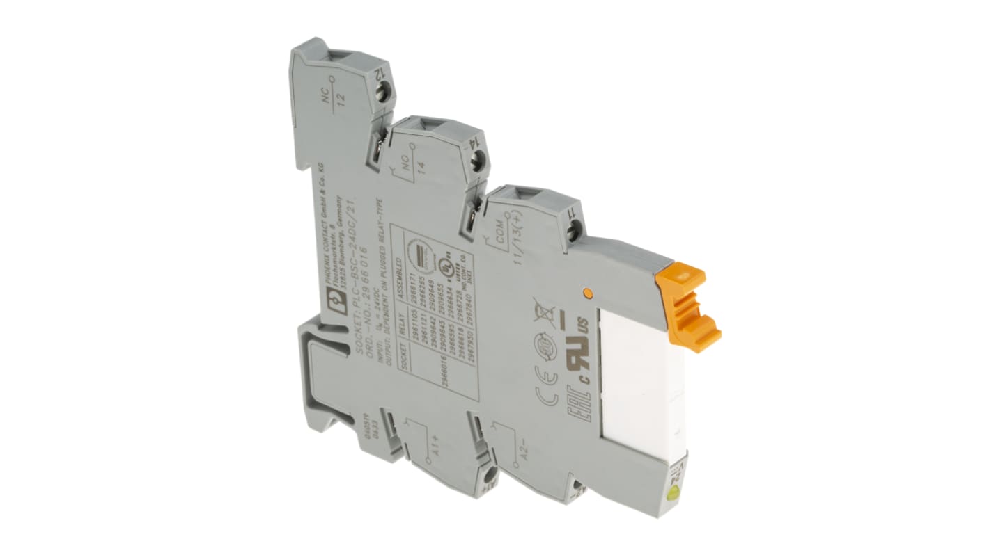 Modulo relè d'interfaccia PLC-RSC-24DC/21AU Phoenix Contact 2966265. Guida DIN, 24V cc, contatti SPDT. Ideale per automazione e isolamento elettrico.