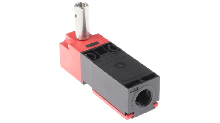 Interruttore di sicurezza a cerniera Telemecanique Sensors XCSPR552, configurazione NO/NC, corrente 6A, tensione 240V AC, lunghezza albero 30mm.