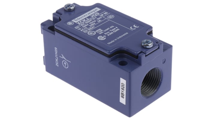 Interruttore di fine corsa Telemecanique Sensors ZCKJ1H29, 240V, 10A, IP65 - Serie OsiSense XC per controllo automatico. Adatto a linee di assemblaggio, macchine e dispositivi di sicurezza.