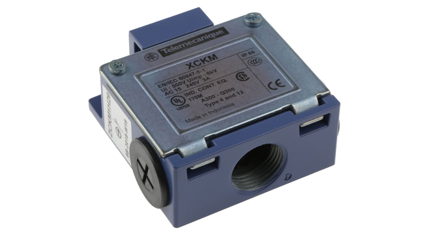 Interruttore di fine corsa Telemecanique ZCKM1H29, configurazione NO/NC, protezione IP66, dimensioni 64mm x 58.5mm x 30mm.