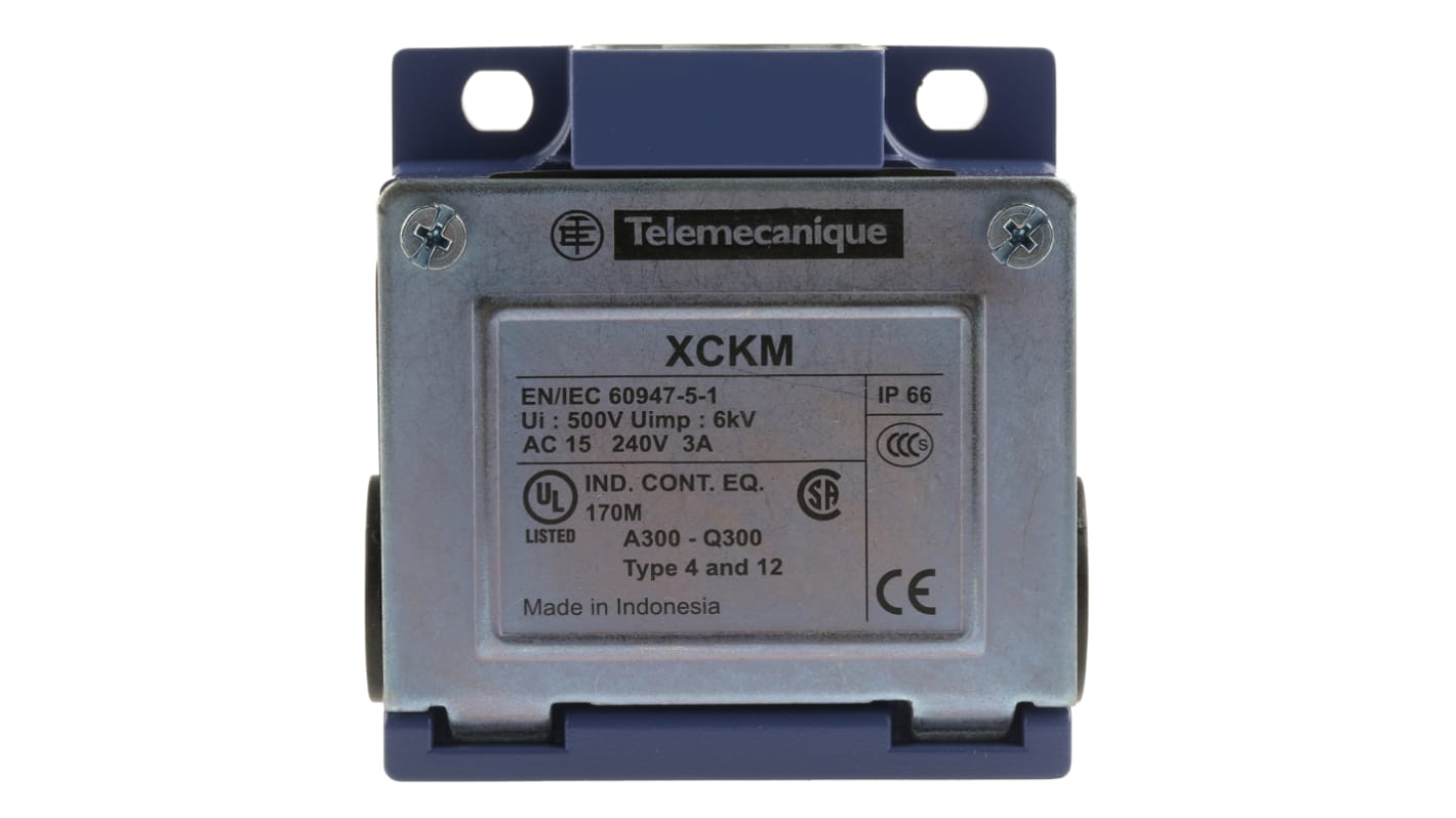 Interruttore di fine corsa Telemecanique Sensors ZCKM1, DP NO/NC, 240V, 10A, IP66. Ideale per sistemi di controllo industriale.